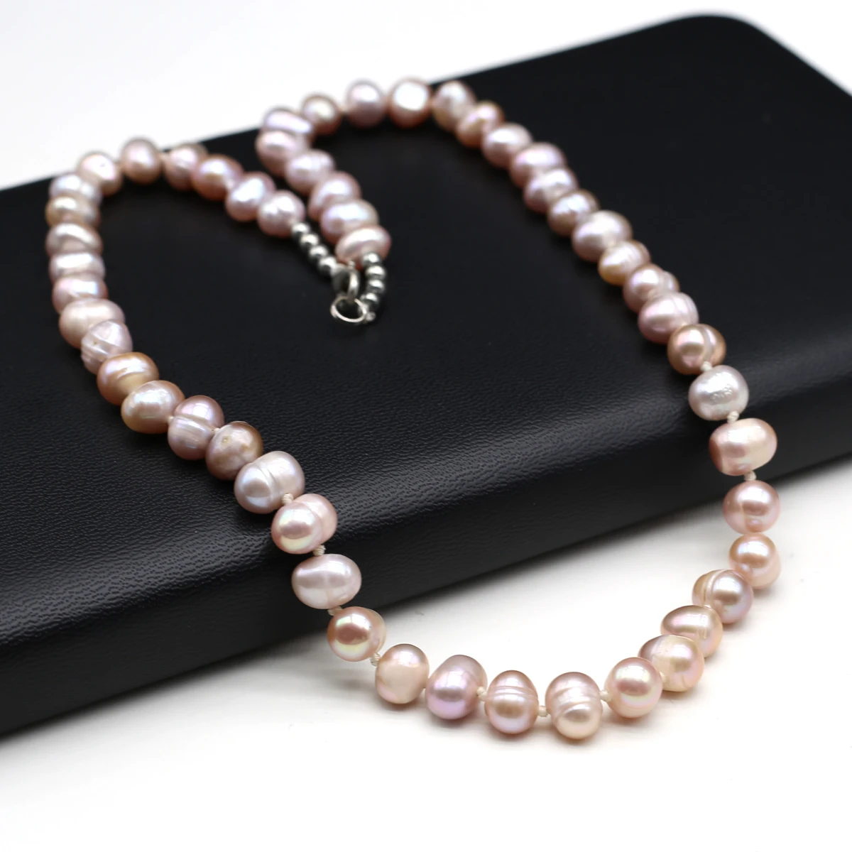 Natural Freshwater Pearl Necklace 7-8mm Irregular Round Pearls Necklaces for Women Lady Love Wedding Choker Jewelry Accessories