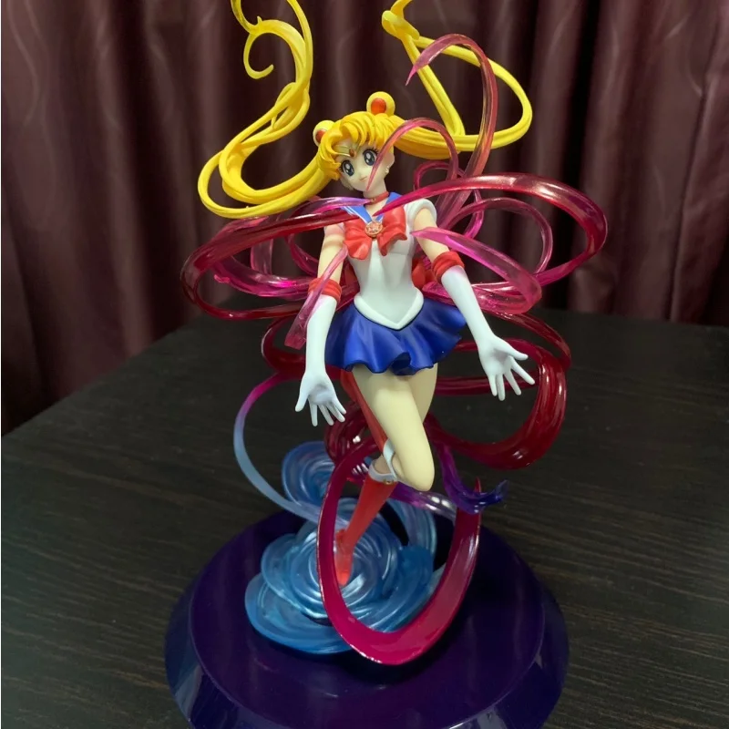 

New Anime Figure Sailor Moon Crystal Power Transformation Kawaii Girl Action Figurines Pvc Girl Model Doll Adult Kids Toy Gifts