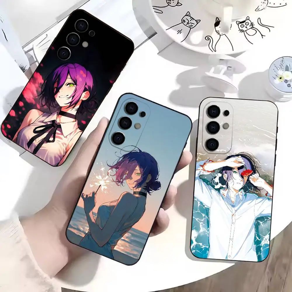 R-Reze J-Chainsaw Man Bom Girl Phone Case Soft Black Case For Samsung S24,S30,S21,S23,S22,S20,Ultra,S25,Plus