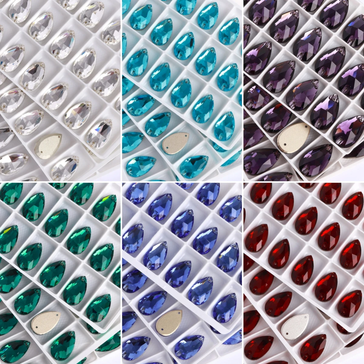 Top Quality Drop AAAAA K9 Sewing Stones Flatback Glass Stones Sewn Rhinestones Glitter Strass Handicraft Sewn Rhinestones