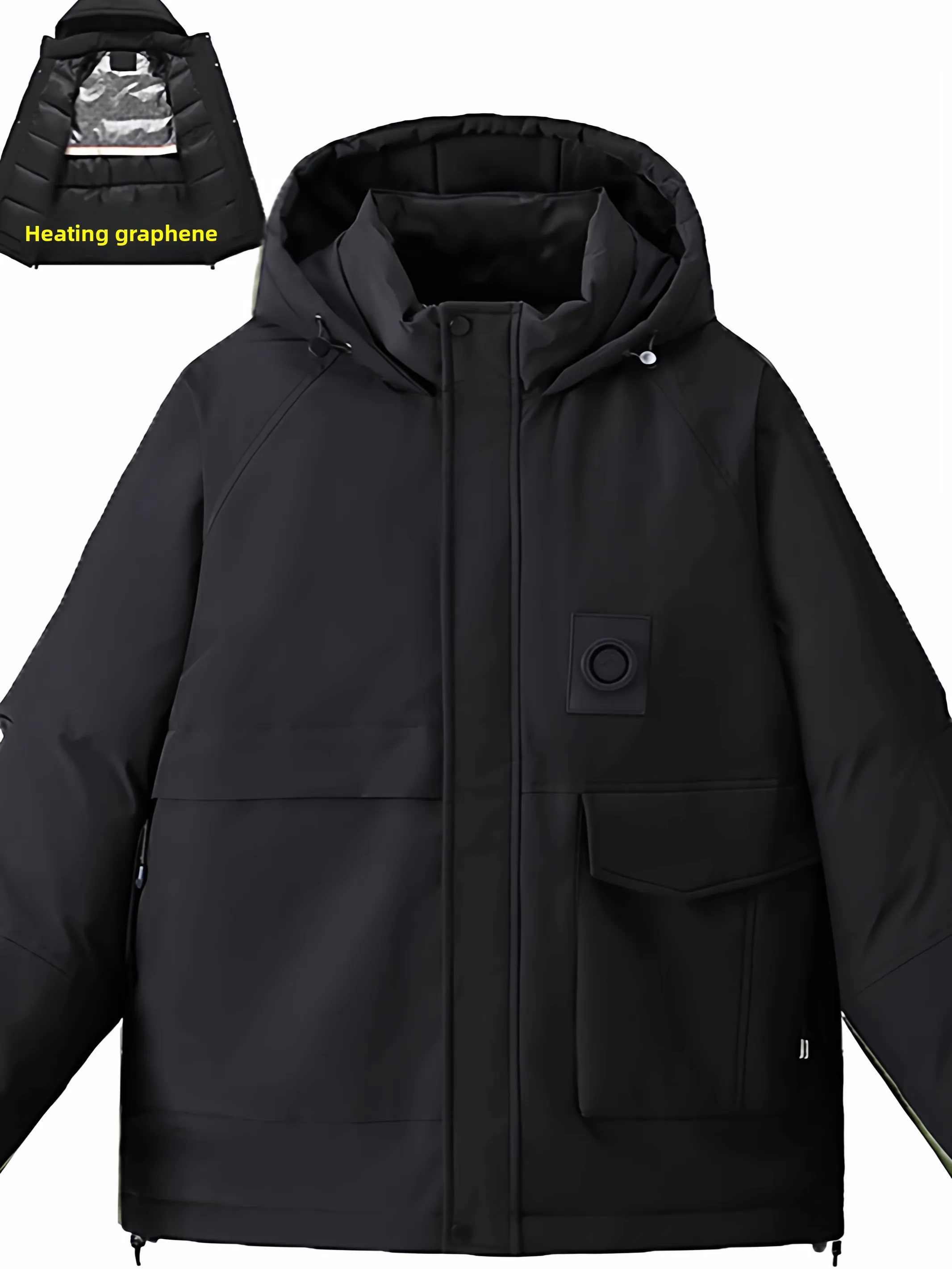 

Extra Large Thiened Cotton Jaet for Men Winter Workwear Loose Fit Tee-Proof Windbreaker plus Size Casual Outerwear