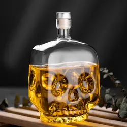 750ml High Borosilicate Glass Skull Head Bottle Whiskey Wine Drinking Bottle Night Bar Halloween Party Drinkware Decanter Bottle