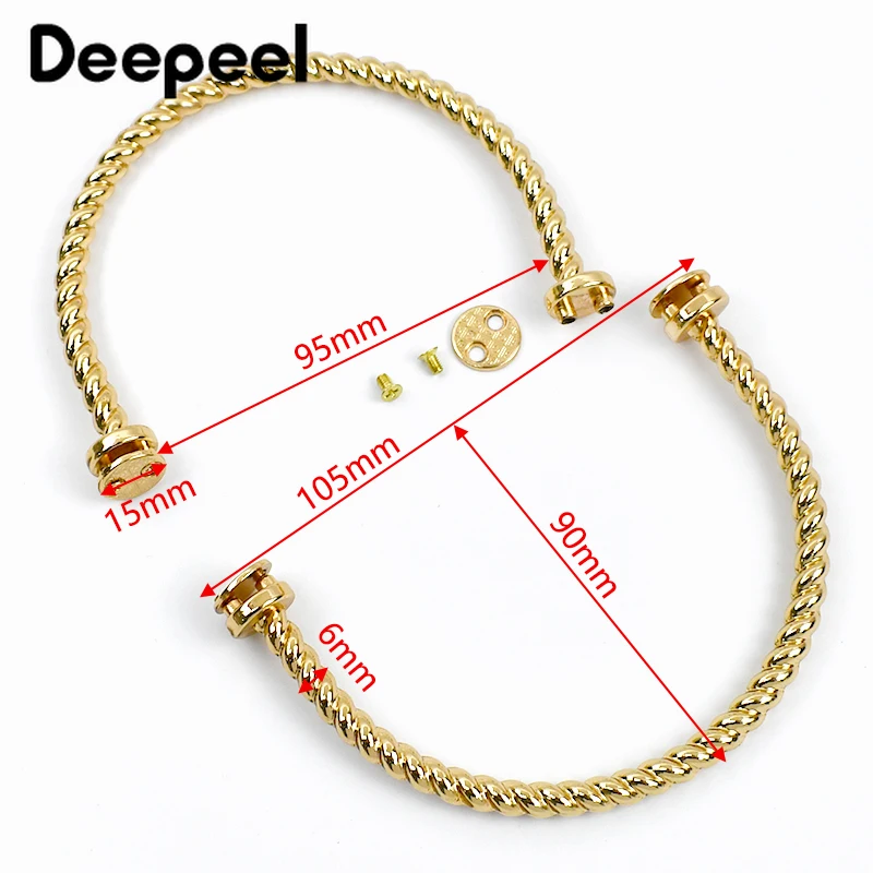 1-5Pcs Deepeel Metal Bag Handles DIY Handbags Shoulder Bags Purse Hardware Accessories Purses Frame Round Hanging Buckle