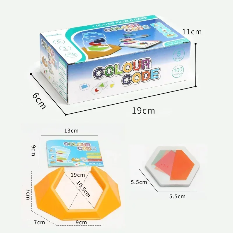 Rompecabezas de código de Color para niños, juego de mesa lógico, geométrico, inteligente, juguete espacial, regalos de bricolaje