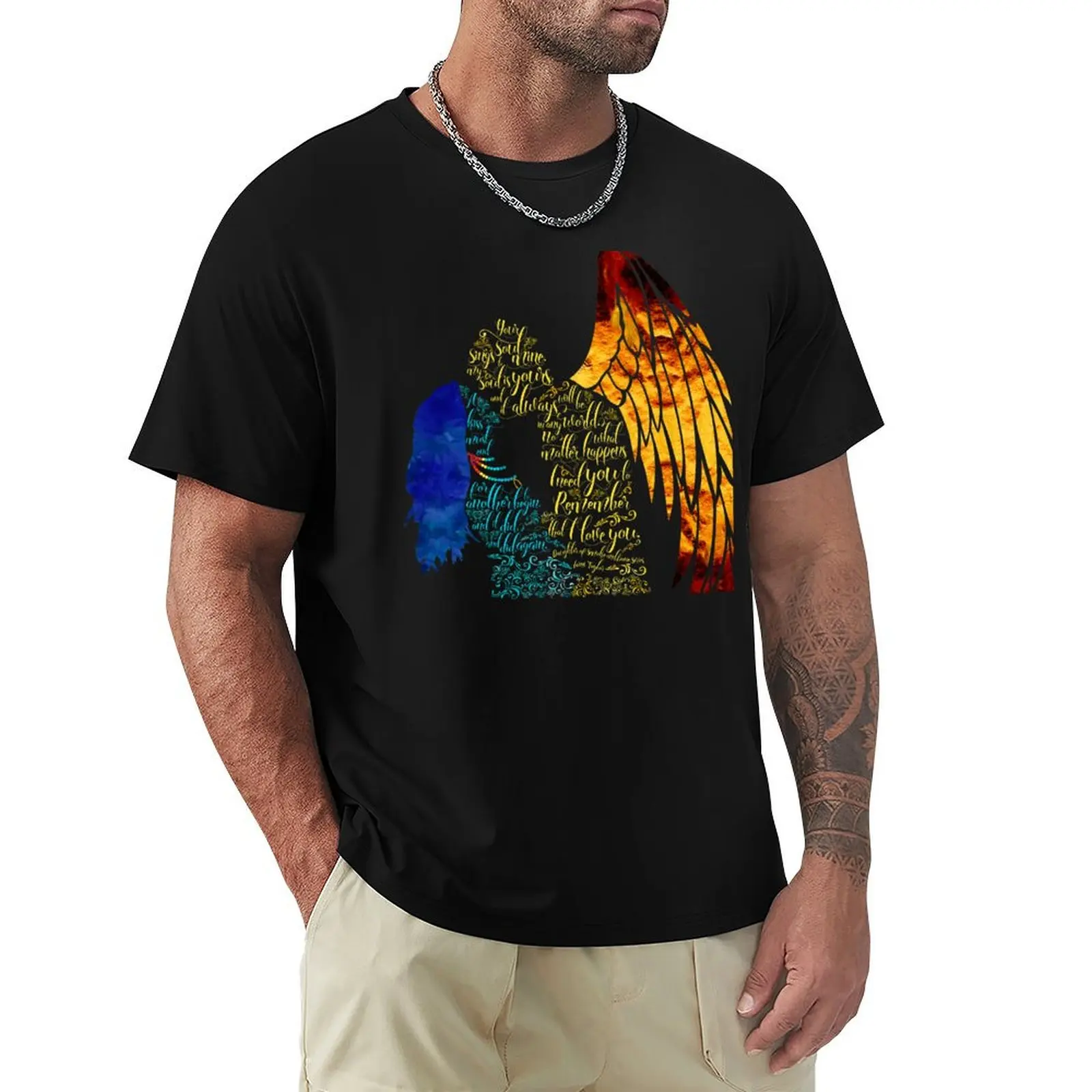 

Your soul sings to mine... - Akiva. Daughter of Smoke and Bone. T-Shirt plus size clothes men t shirts high quality