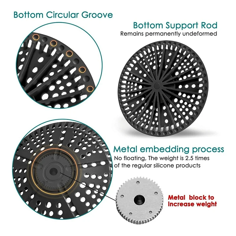 ABRE-Shower Hair Drain Catcher, 2 Pack 5.5In Silicone Drain Protector Strainer, Shower Drain Cover For Shower Room
