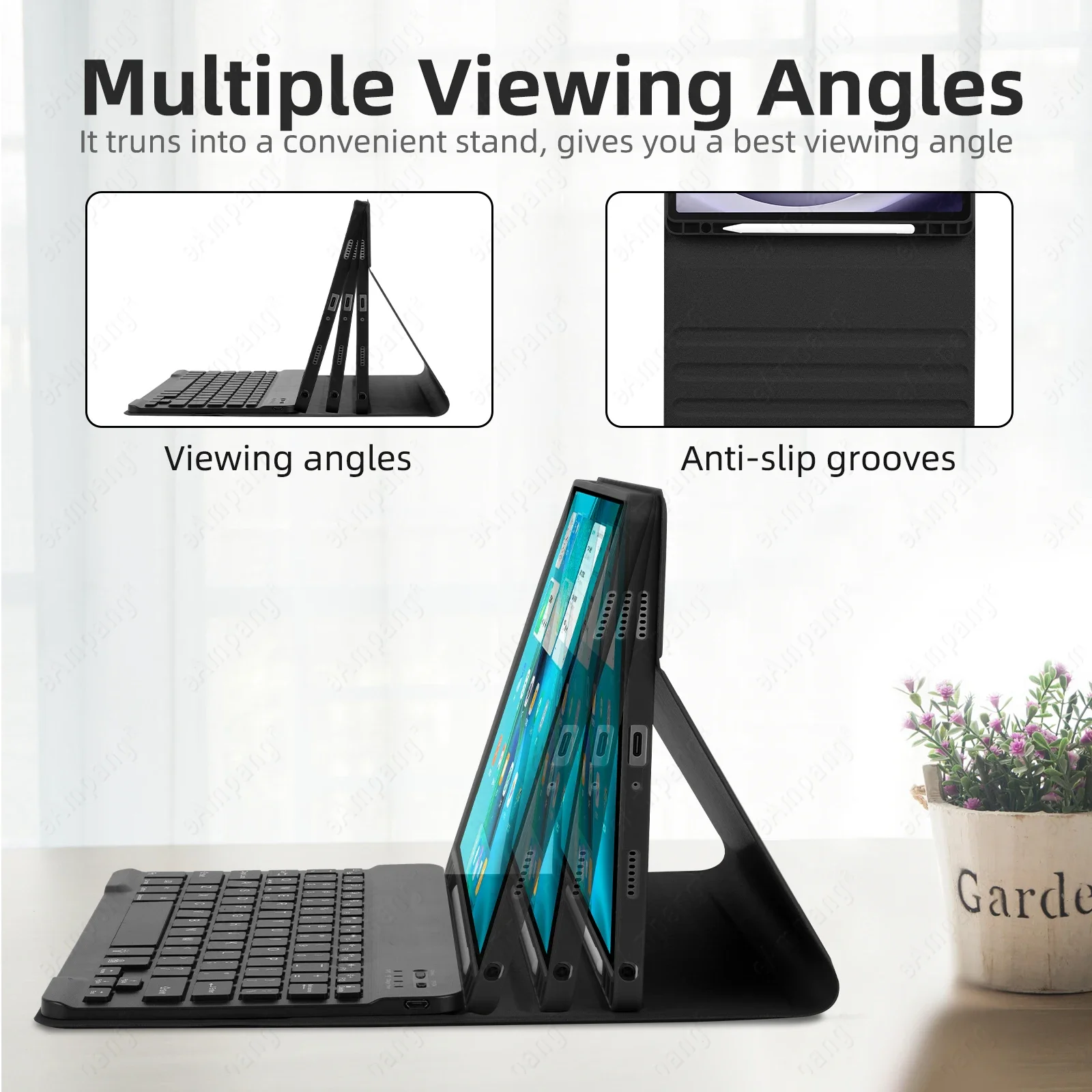 Keyboard Case For Samsung Galaxy Tab A9 Plus A9+ 11 Inch X210 X215 X216 Korean Spanish Portuguese Backlight Keyboard Cover Funda