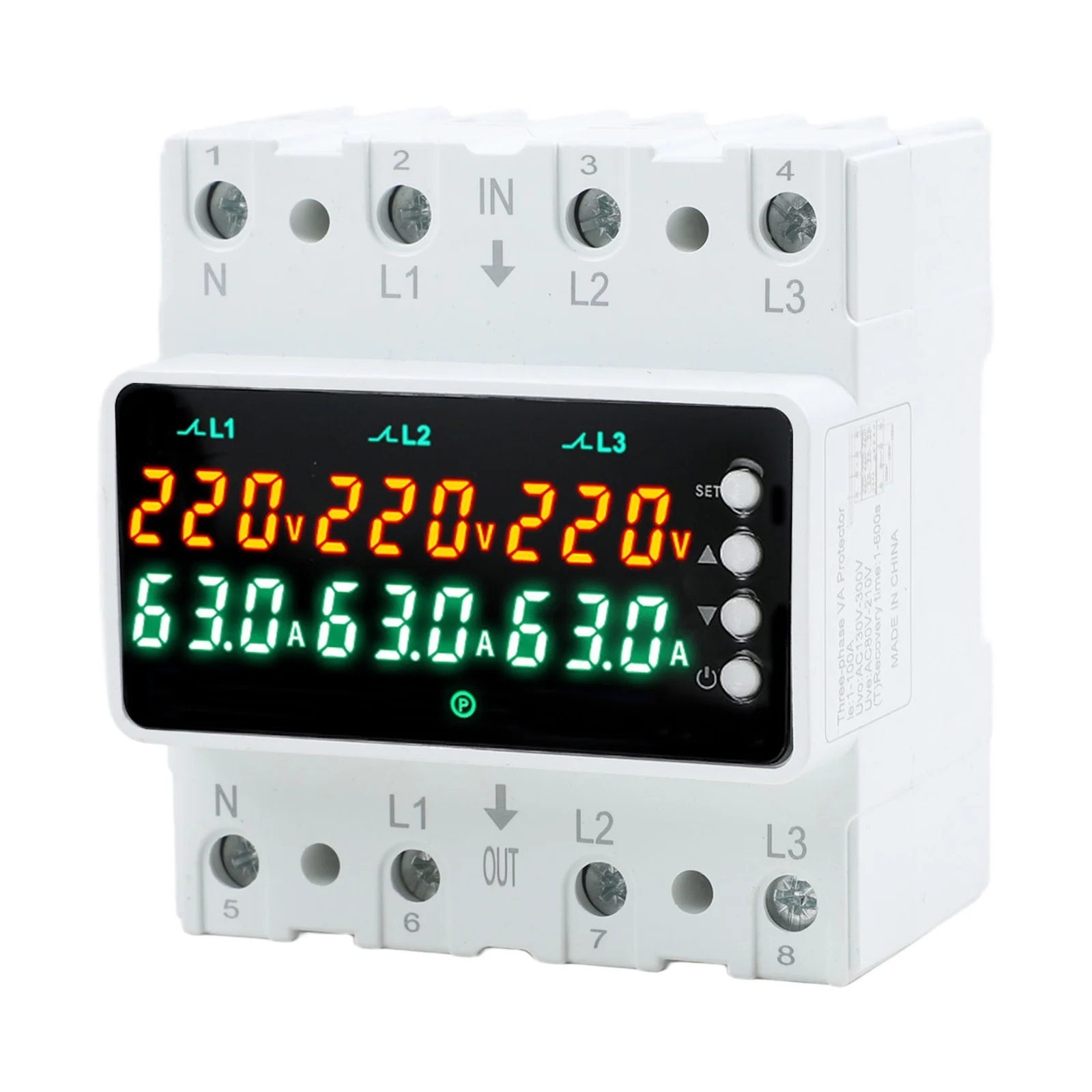 Adjustable Digital Display Current Limiting Protector 1A-63A Overload Overvoltage Protection Device For Home Electrical Safety S