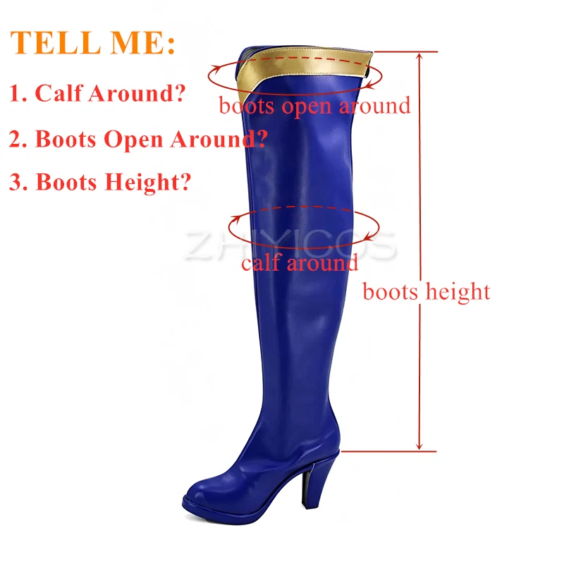 Anime KonoSuba God's Blessing on This Wonderful World Aqua Cosplay Boots High Heel Shoes Knee High Halloween Party Shoes Props