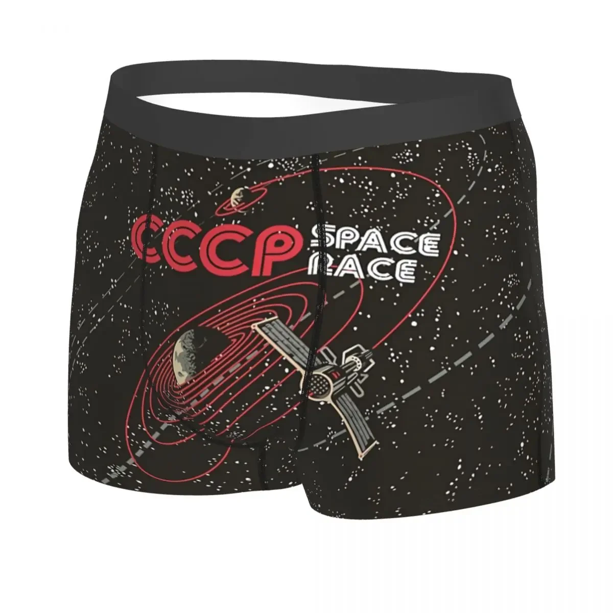 Space Race Men Boxer Briefs Russian CCCP Highly Breathable Underpants High Quality Print Shorts Birthday Gifts