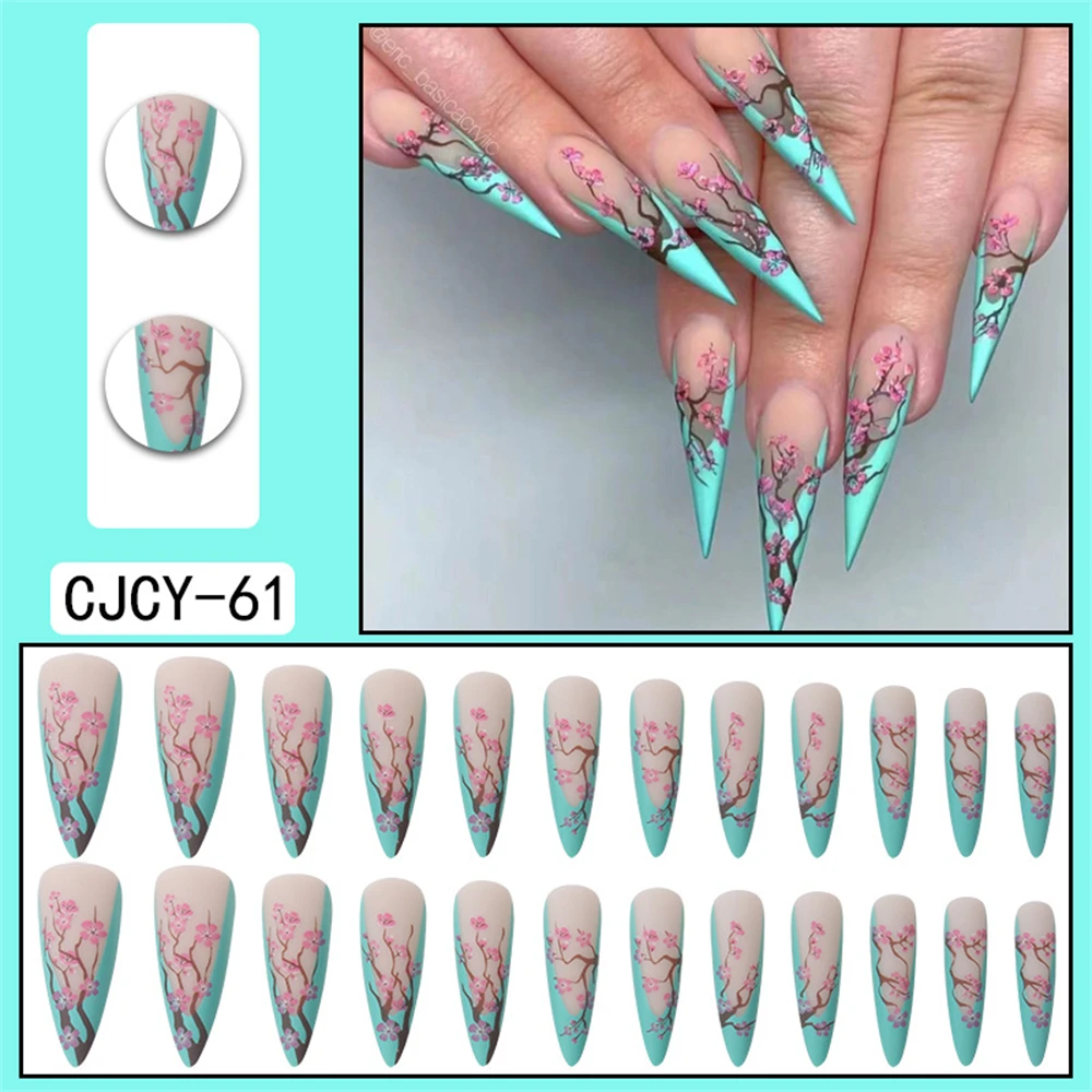 1~4SETS False Nails Manicure /box Nail Art With Design Nail Tools Long Ballet Fake Nails Frost Matte Fake Nail Long