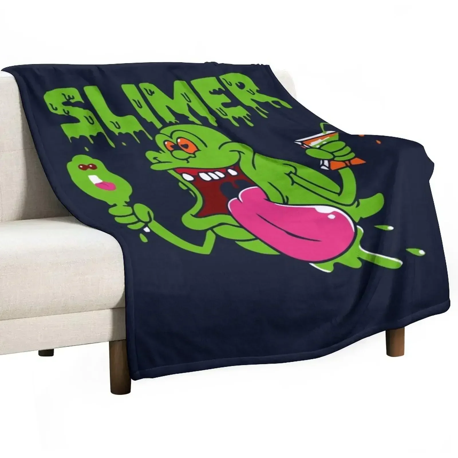 Slimer funny Throw Blanket Plaid Soft Big Retros Blankets