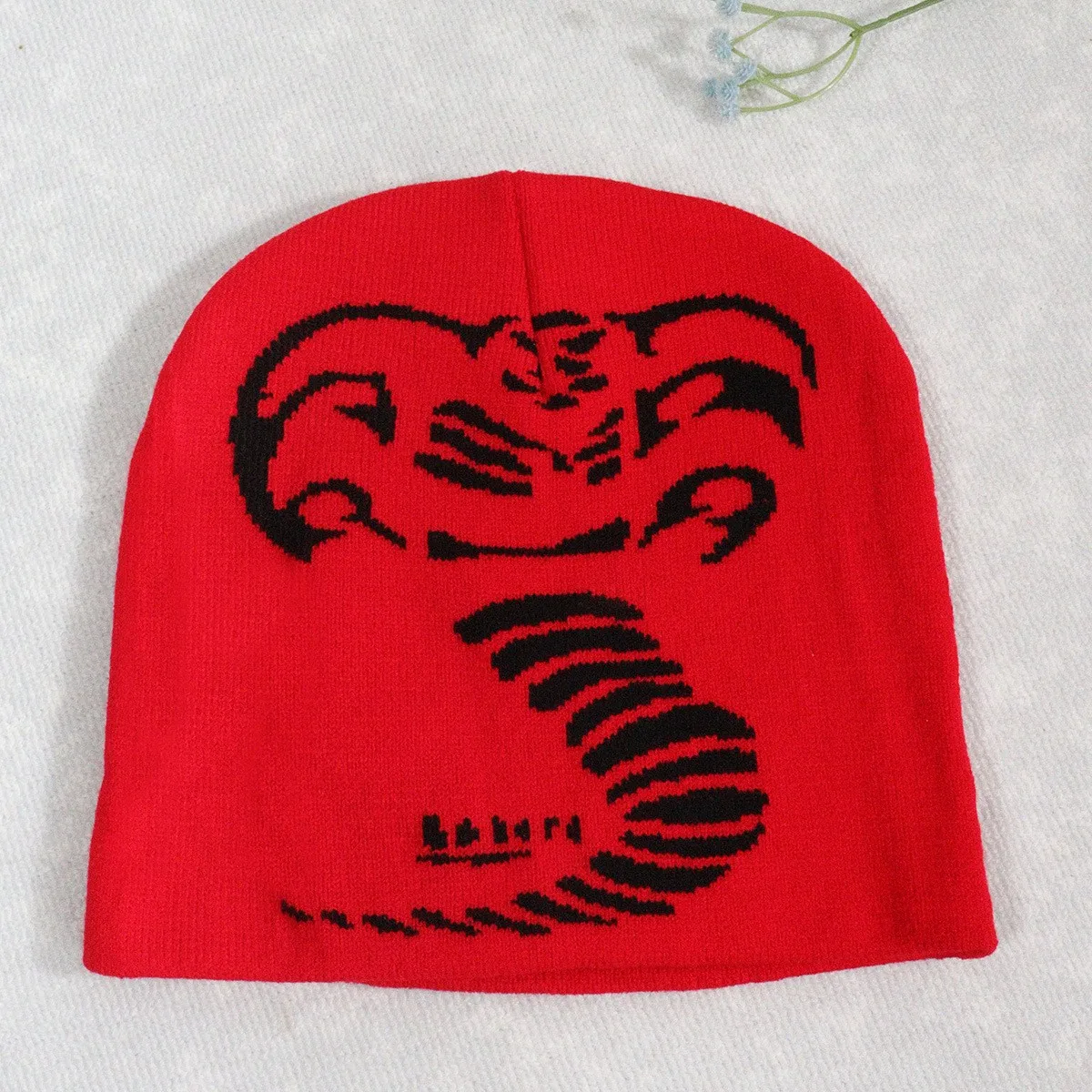 Red Animal Snake Hat knitted Hats Men Man Beanies Men's Hat Elastic Outdoor Cool Fashion Warm Hat Winter Cap Caps Boy Beanie