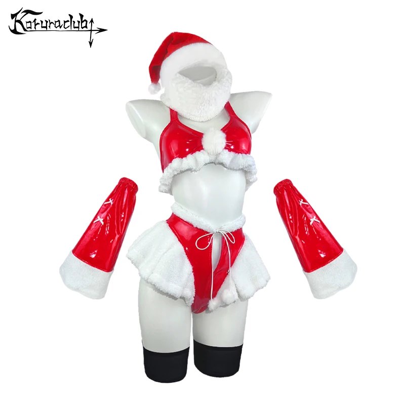 Cosplay Christmas Festivals costumes Bow Kawaii plush Lingerie cute set Santa Claus Red skirt