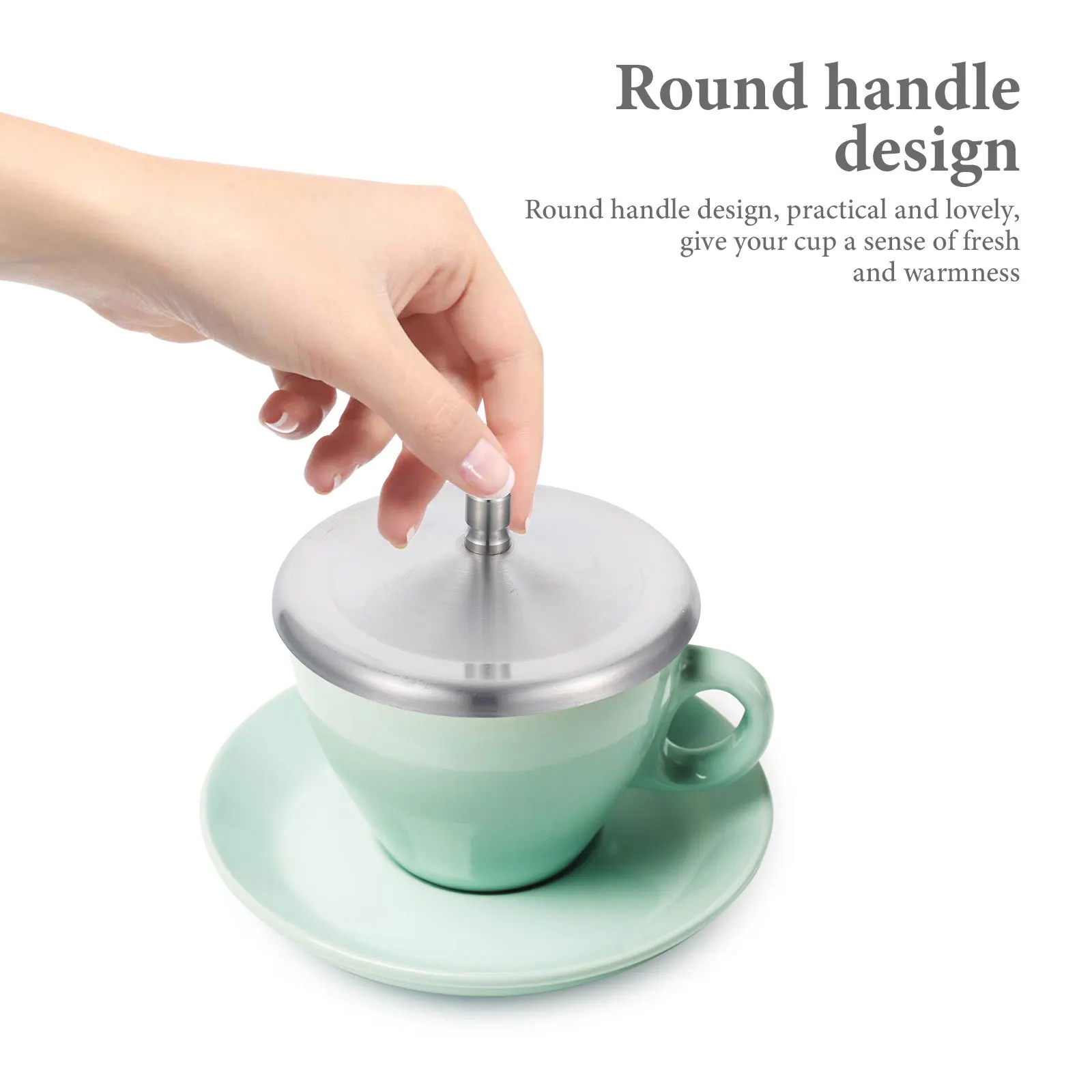 

5pcs Stainless Steel Cup Cover Leakproof Mug Lid For Glass Home Kitchen Barware Simple Cup Cover Silicone Lid