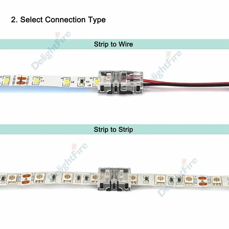 5/8/10/12mm LED Strip Connector 2 3 4 5 6Pin Waterproof LED Terminal Connector For 5050 3528 WS2811 WS2812B RGBW RGBWW LED Strip