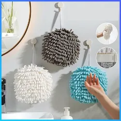 Chenille Hand Towels Kitchen Bathroom Hand Towel Ball with Hanging Loops Quick Dry Soft Absorbent Microfiber Towels