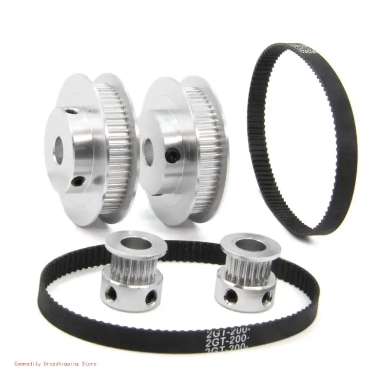 GT2 Synchronous Wheel, 20 Teeth, 8mm Bore Timing Pulley, 2PCs Length 200mm Width 6mm, Belt Reduction