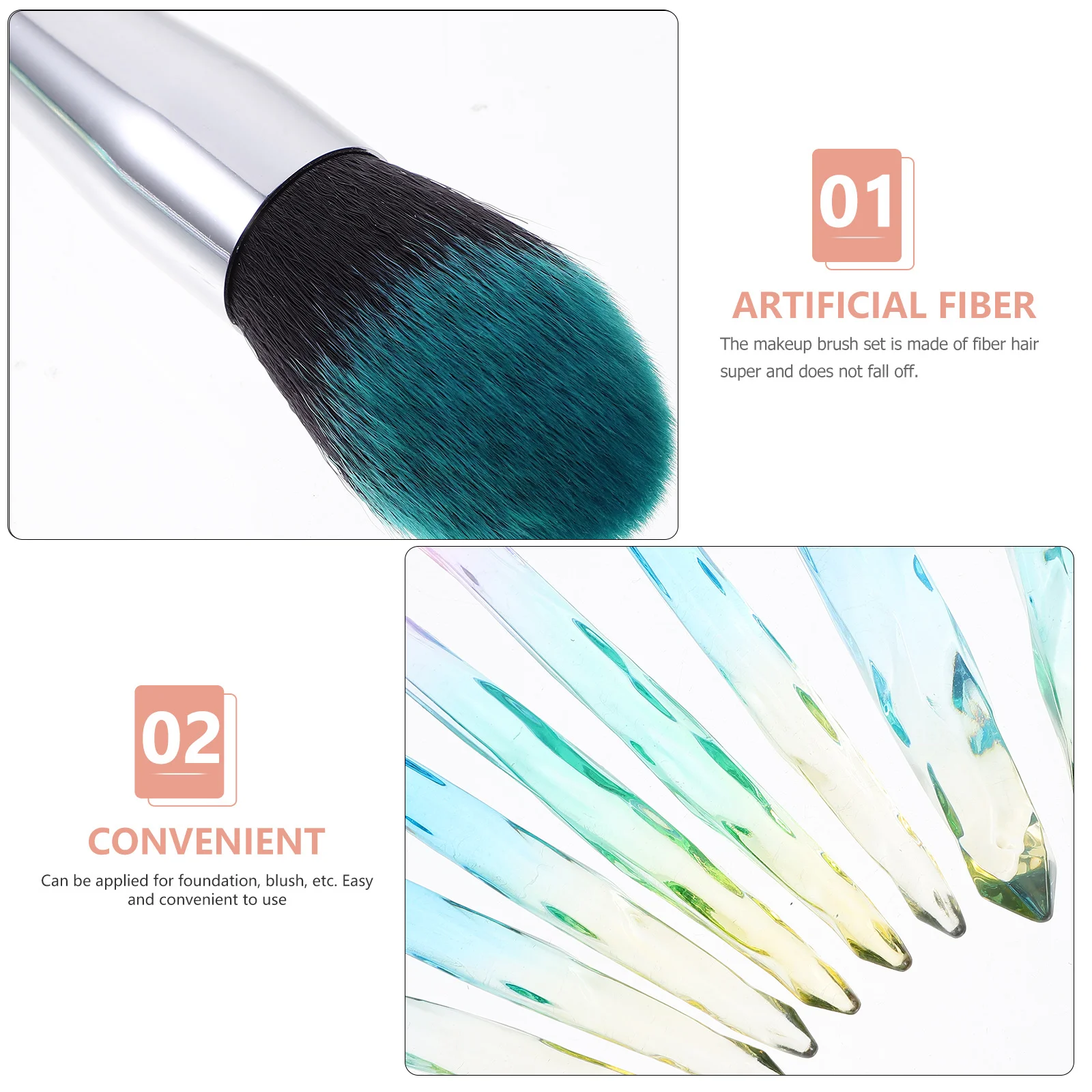 Ensemble de pinceaux cosmétiques en Fiber douce et Dense, outils de maquillage professionnels, fond de teint Durable, Blush, ombre à paupières, Kit de beauté, 10 pièces