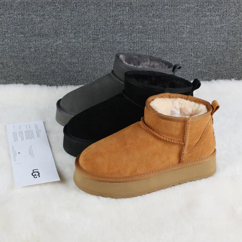 Classic UGG Ultra Mini Platform Boot Australia Tasman Designer Matte Fur Snow Boots Slippers Suede Comfort Winter Ankle Booties