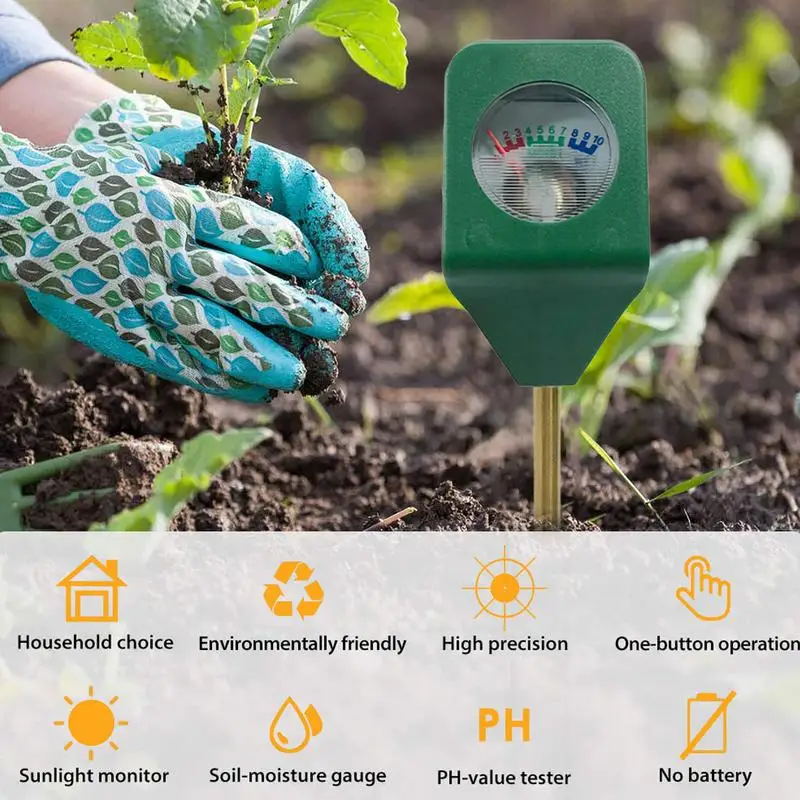 3 in 1 Soil PH Meter Flower Pot Hygrometer Soil Tester Plants Growth Moisture Light Intensity Meter Instrument Garden Plant Tool