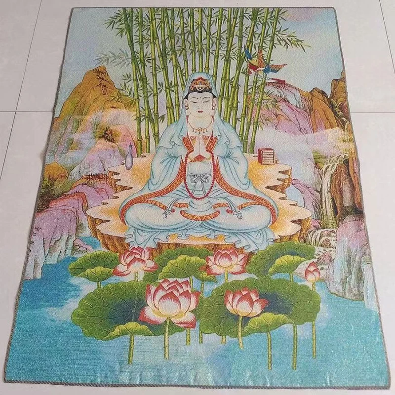 Chinese collection Thangka embroidery lotus Goddess of mercy diagram /1