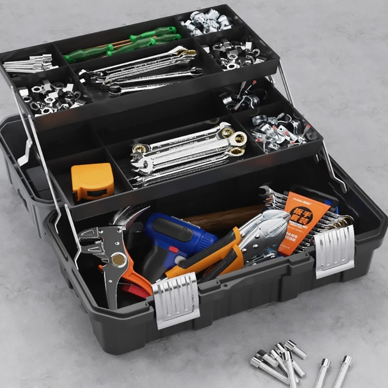 Stainless Steel Tool Box Portable Electrician Hardware Storage Box Large Capacity Industrial Suitcase Tool Bag