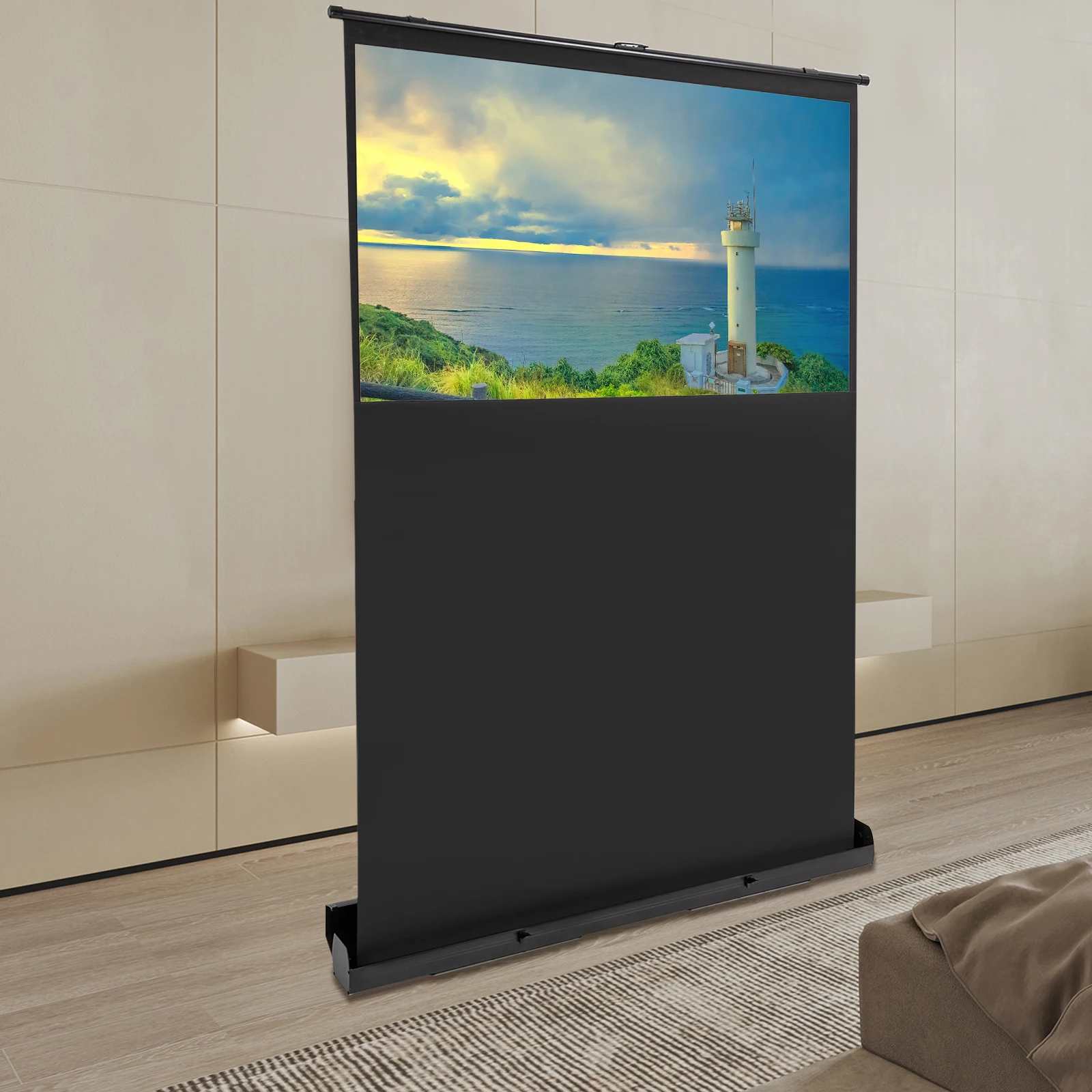 Pull-Screen-Projektion auf dem Boden um 60" 16:9 Pull-up-Projektionsleinwand Tragbare Projektionsleinwand zum Teilen von HD-Aufnahmen – Detail 10