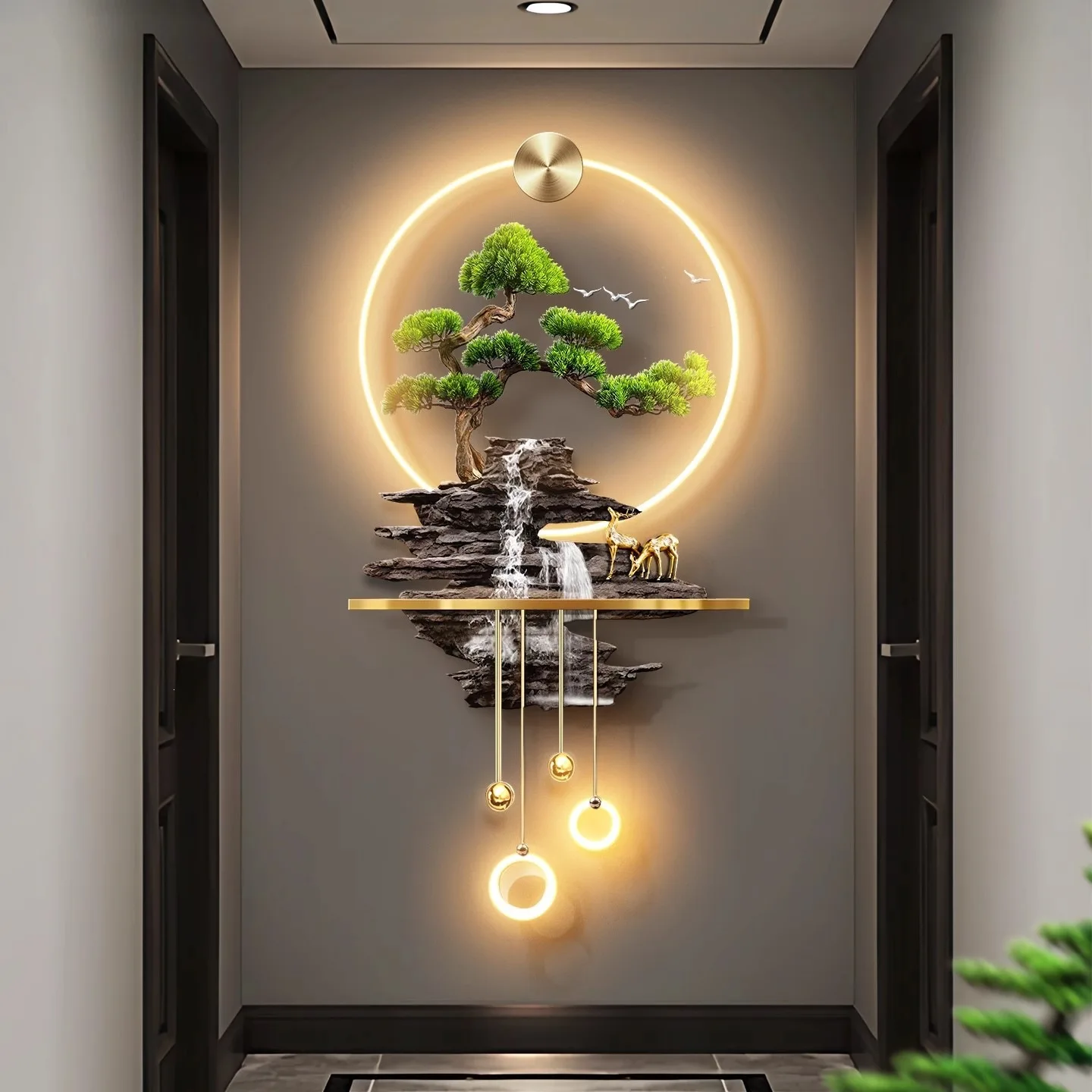 New Chinese-style entrance decorative painting, welcome pine, which means good entry corridor and aisle hanging painting