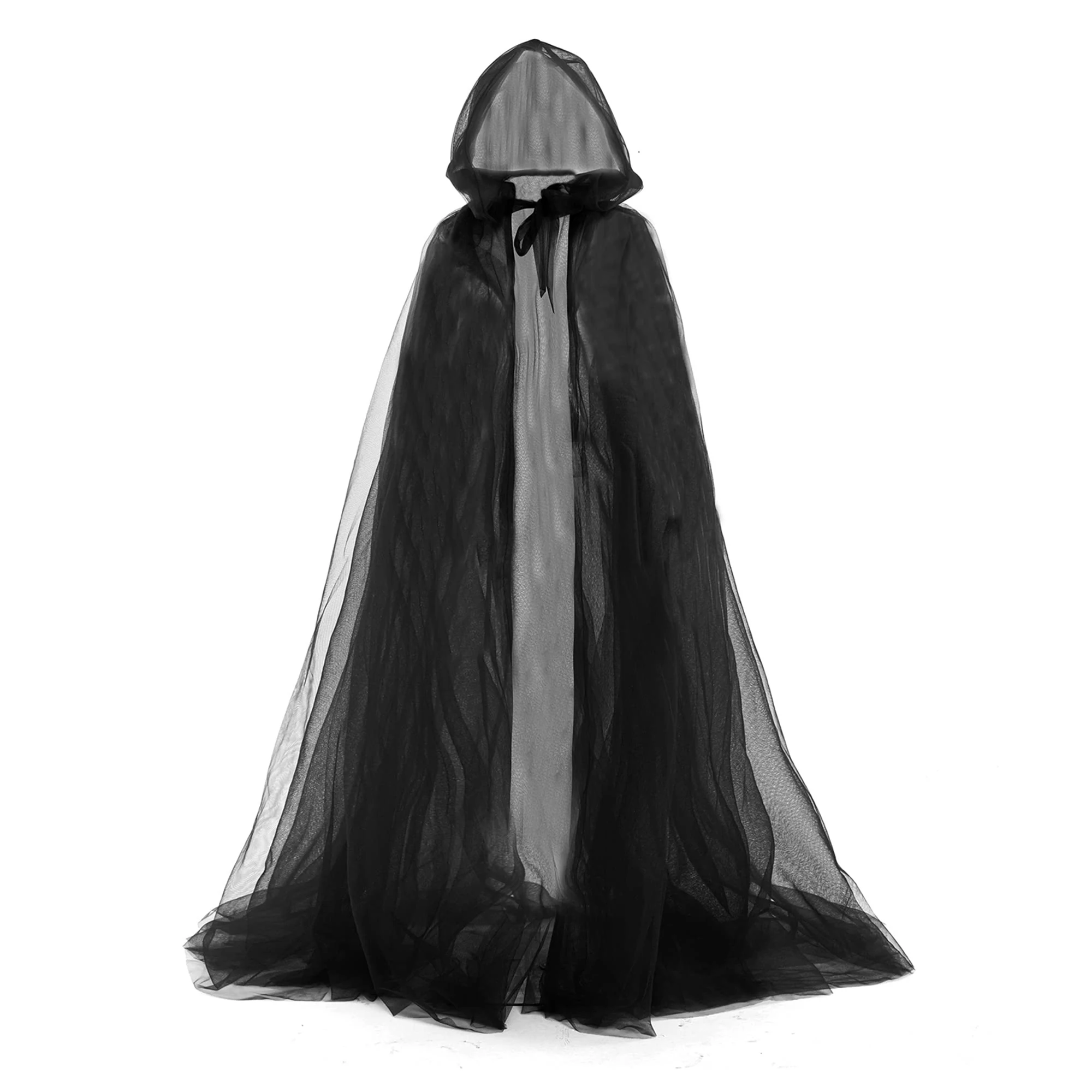 

Mysterious Grim Reaper Cloak for Kids Black White Halloween Costume Hood Robe for Boys and Girls