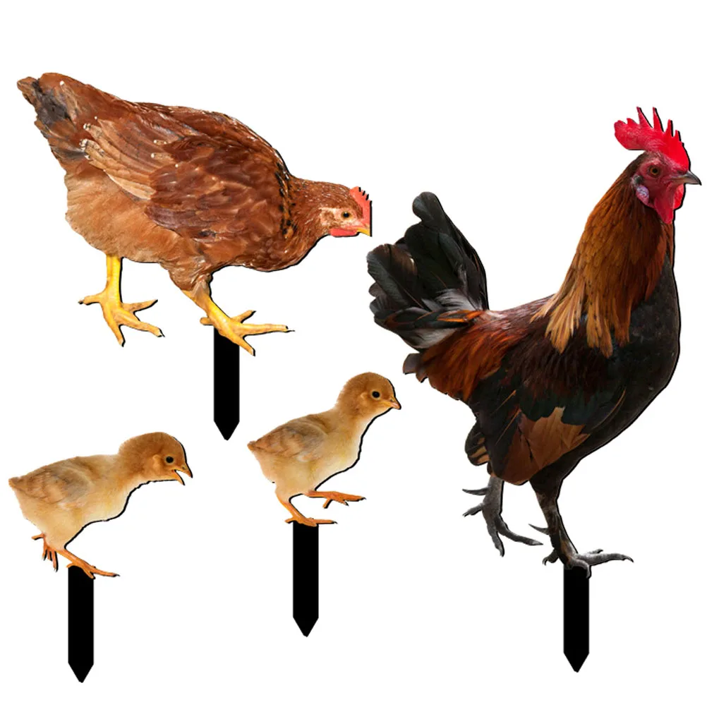 

Acrylic Chicken Stake Realistic Garden Statue Yard Decor Lawn Ornament Outdoor PatioGarden Animal Decorative Chick Insert