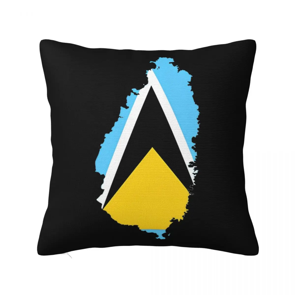 Flag Map Of Saint Lucia Pillowcases Sofa Cushion Cover Creative Decor Pillow Cover 45*45