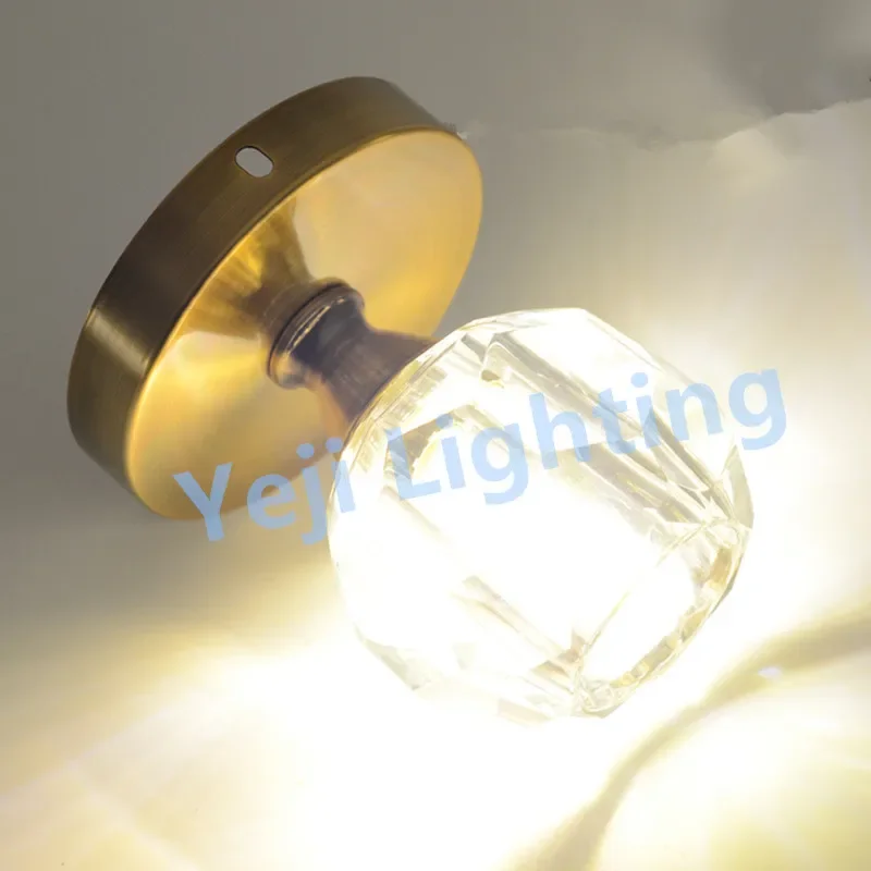 G9 lamp base Iron ceiling rose canopy with crystal base Modern wall lamp downlight aisle light ceiling lamp lighting accessories