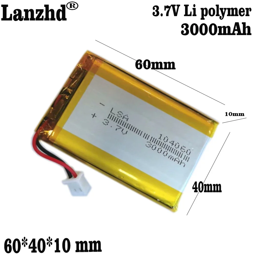 60*40*10mm 3.7V 3000mAh li lithium polymer battery cells for power bank Tablet PC PAD PDA Laptop speaker recorder 104060