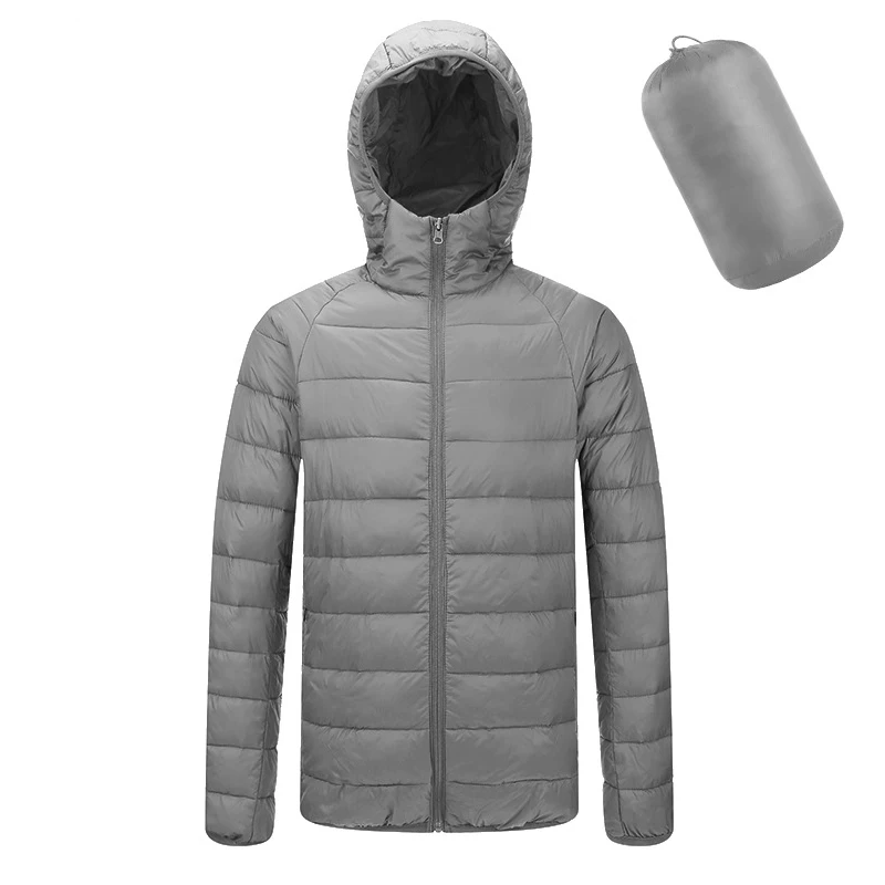 Parka Pria Ultra Ringan Musim Dingin, Mantel Berkerudung Tahan Air Hangat Modis untuk Pria, Jaket Berlapis Penahan Angin Termal Pria, Pakaian
