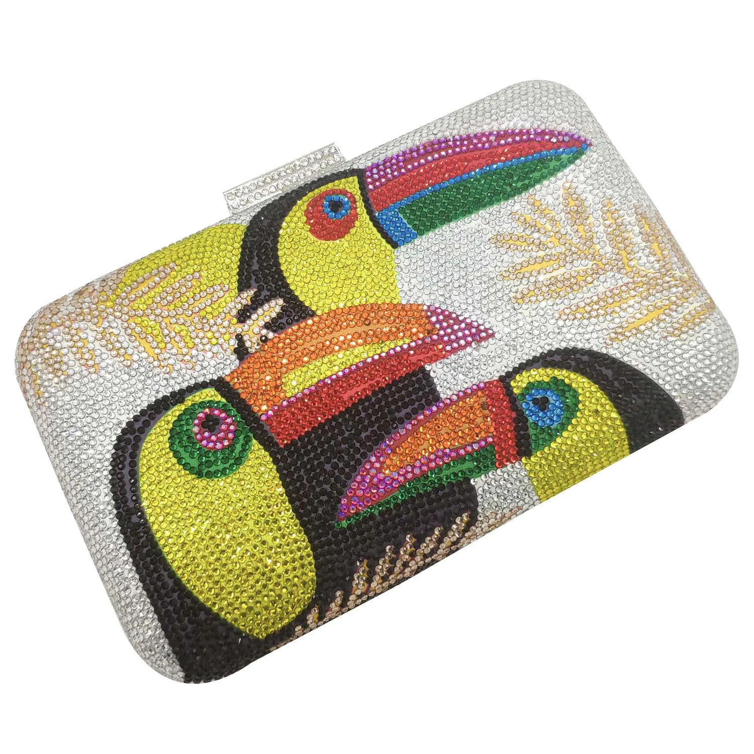 Neuheit Toucan Vogel Frauen Kristall Abendtaschen Strass Box Schminktäschchen Clutch Party Cocktail Handtasche Diamant Kette Geldbörse – Detail 17