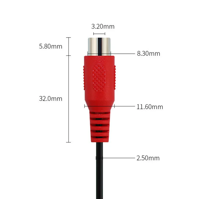 2 Way Dual RCA Male Female Connector Extension Copper Cable Shielded Wire Car Audio Red White Wire 20cm for Car Rear Sight