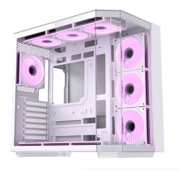 غرفة عرض البحر المنحنية ATX هيكل 360 زجاج مقسى مبرد بالماء مناسب لهيكل سطح المكتب للكمبيوتر المضيف للرياضات الإلكترونية