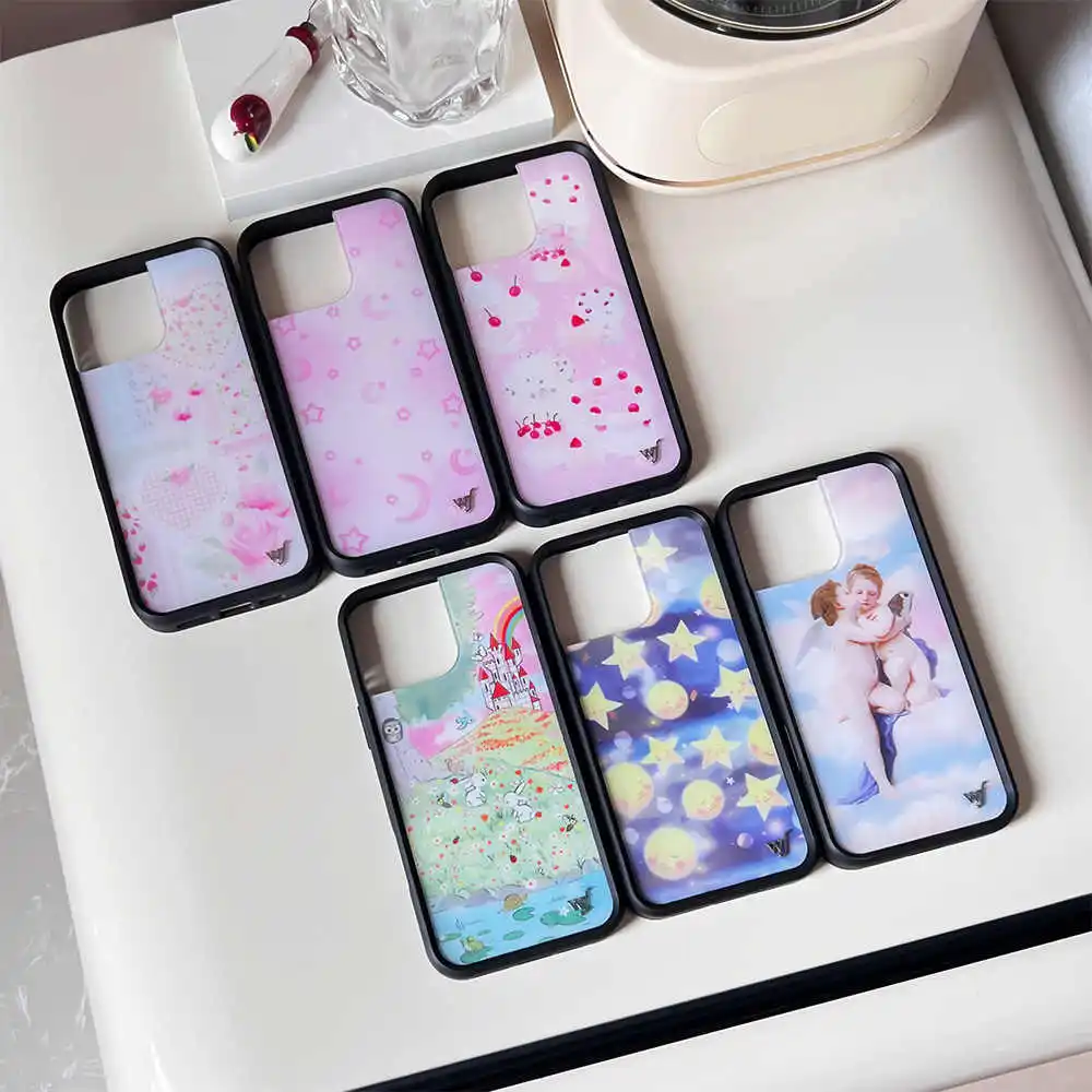 

Wildflower 3D Angel baby Phone Case for iPhone 16 15 14 13 12 Pro Max Plus 16pro 15pro WF zoon girl Cartoon Cover Moon