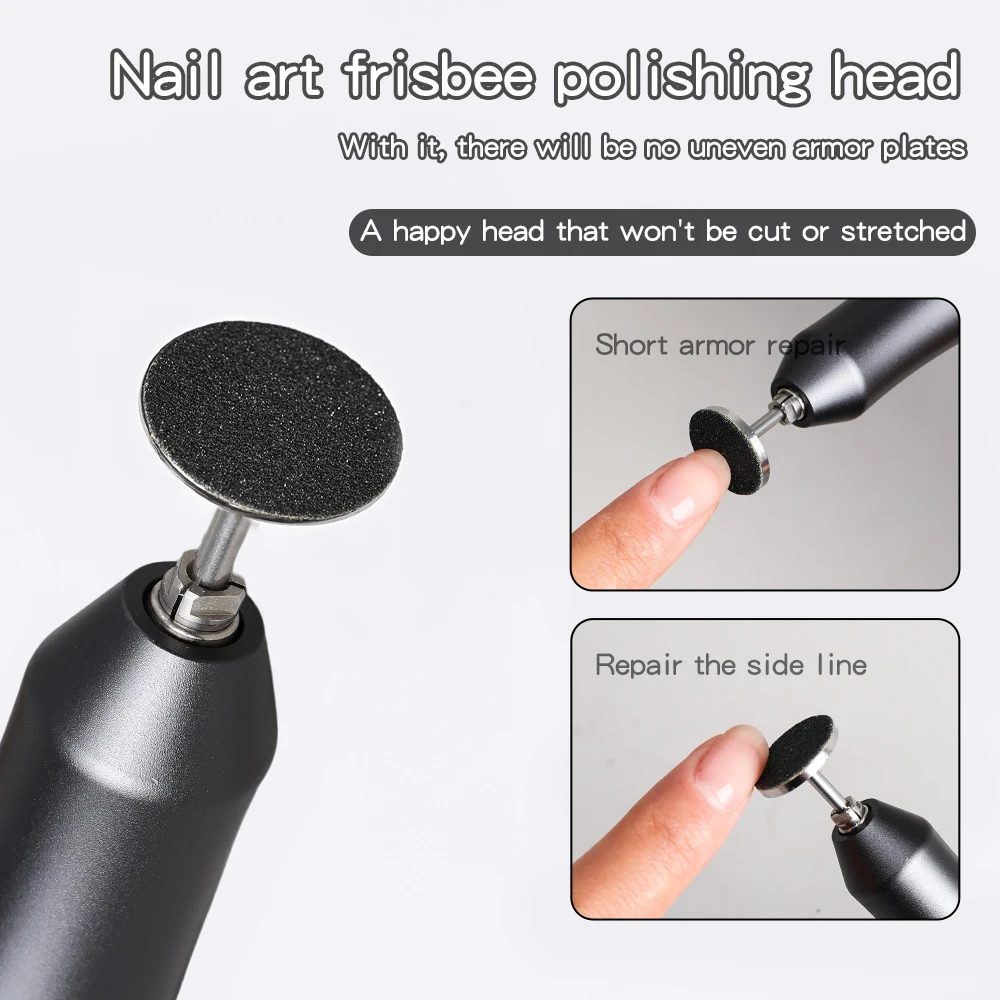 

KANIU 1PCS/50PCS 1.5X3CM Stainless Steel Round Disc Grinding Head 15mm Bearing Manicure Sanding Disc Nail Drill Accessory