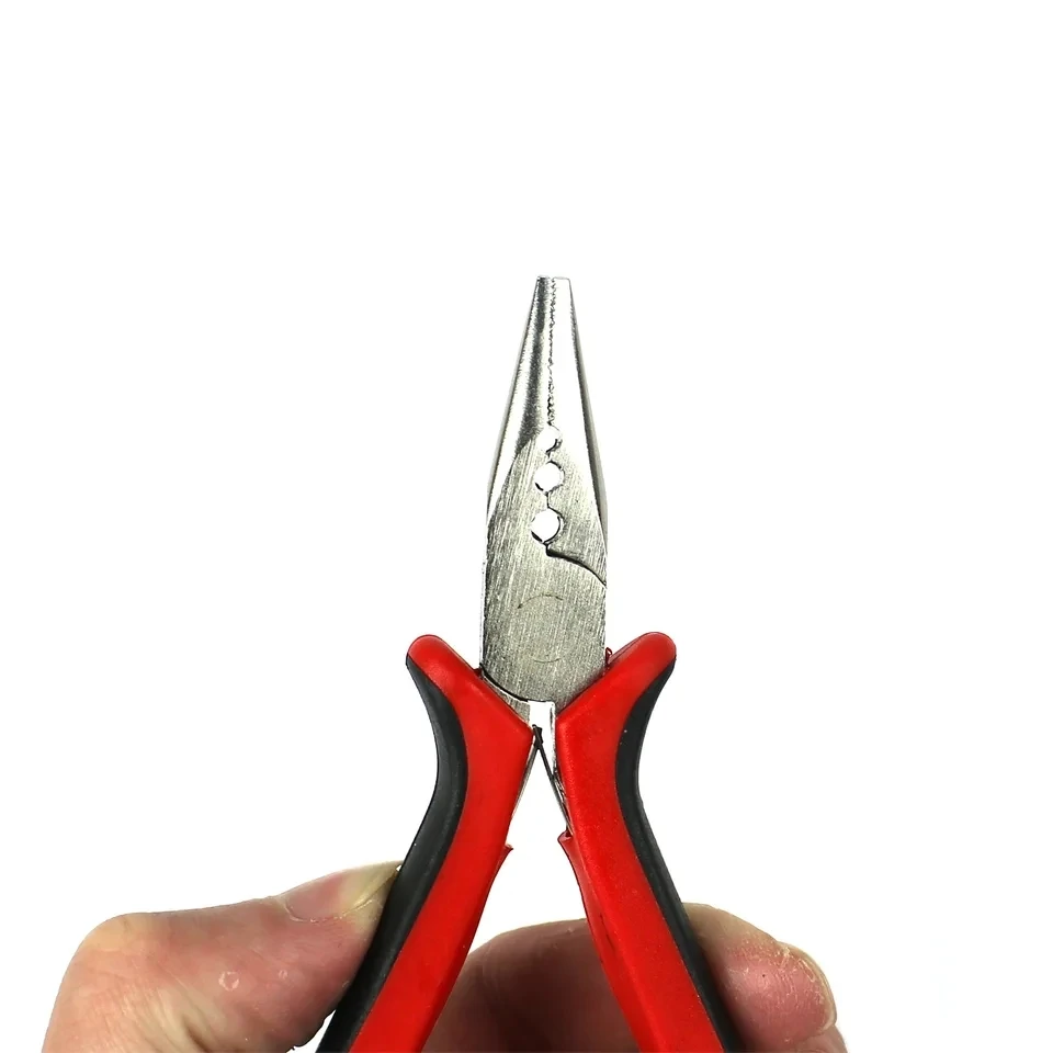 1 Pack Jewelry Bead Crimper Tools Crimping Press Plier for Jewelry Making Red and black