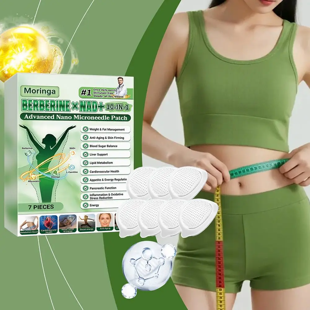 Patch Nano Microneedle 10-en-1 Moringa, Patchs Naturels Doux, Hydratants et Raffermissants pour la Peau, pour Femmes et Hommes, Patch Nano Microdarts