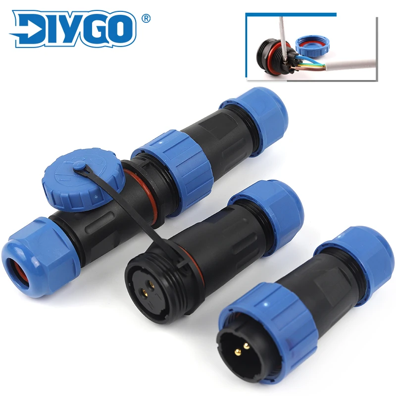 

LP20/SP20 IP68 Quick Waterproof Connector Butt Type Screw Crimp Male Female Plug Socket No Welding Power Wire Connectors DIY GO