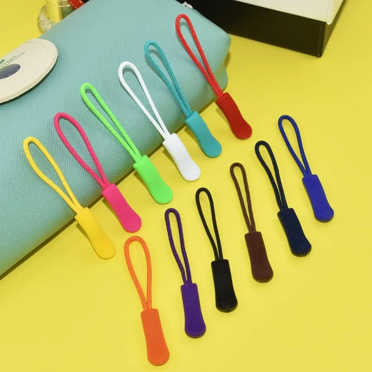 20-100Pcs Zipper Pulls Zipper Extension Pulls Nylon Cord Zipper Tag Replacement for DIY Sewing Clothes Backpacks Jackets Luggage