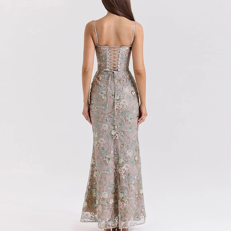 Frühling Sommer Low Cut Hohe Taille Dame Party Kleid Neue Temperament Off Schulter Langes Kleid Mode Gedruckt Ärmelloses Strand Kleid