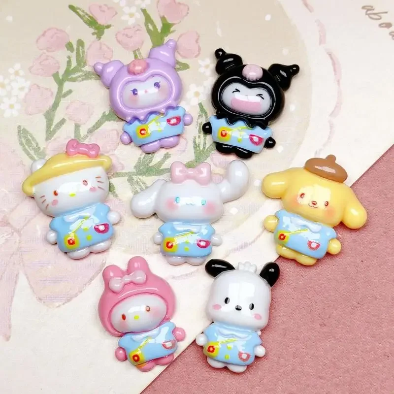 Sanrios Hello Kitty 10-30Pcs New Cartoon Accessories Kuromi Cinnamoroll Melody Pompompurin Pochacco Charms Series Diy Anime Toys