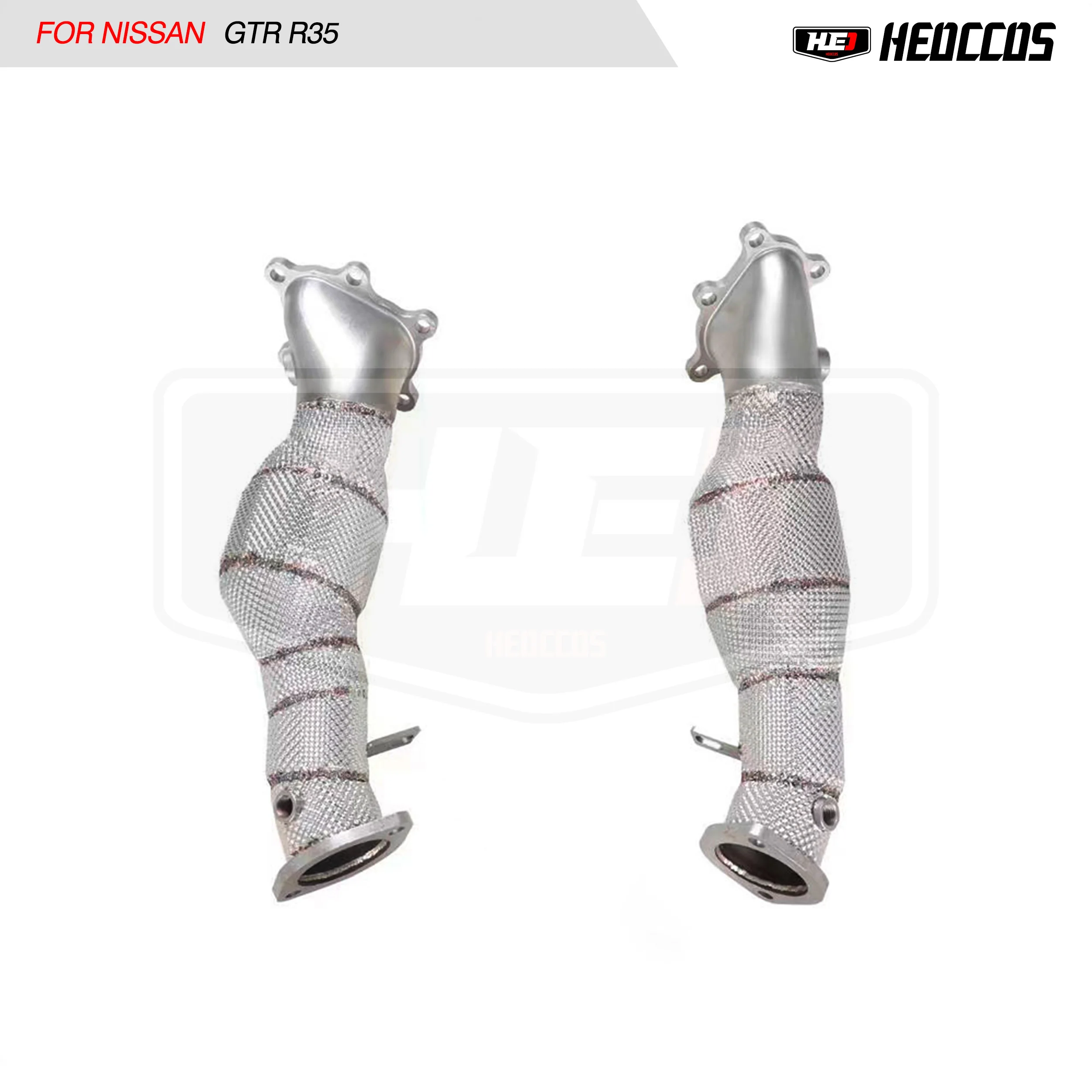 

HEO performance stainless steel 304 exhaust downpipe with heat shield for Nissan GTR R35