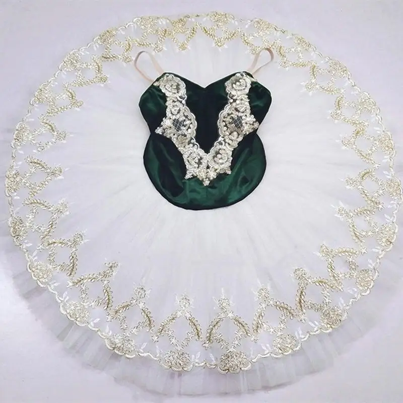 

Pink Red Green Professional Ballet Tutus For Girls Child Kids Swan Lake Dance Clothes Pancake Ballerina Performance Women Dress