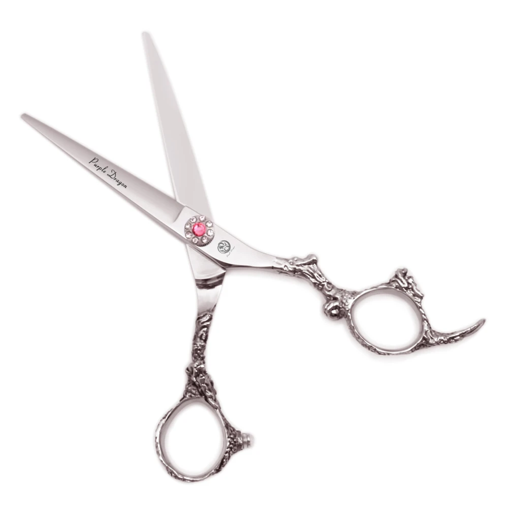 Friseurschere 5,5" 6" Edelstahlschere für Friseure Lila Drachen-Haarschneideschere Drachengriff Effilierschere Z9005 – Detail 7