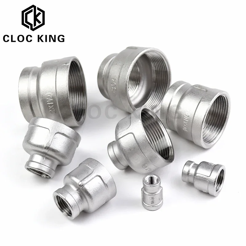 1/8 1/4 1/2 3/4 1 1-1/4 1-1/2 2 inch BSP double female reducer coupling forged stainless steel pipe adapter rated up to 850 kPa